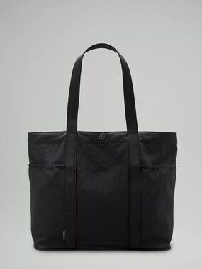 lululemon Daily Multi-Pocket Tote Bag 20L Black Nylon Travel Gym Carryall